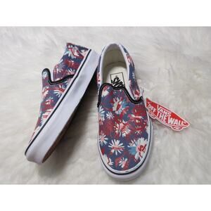 VANS Classic Slip-On Casual Sneakers Floral/Red Men's 3.5 Women's 5